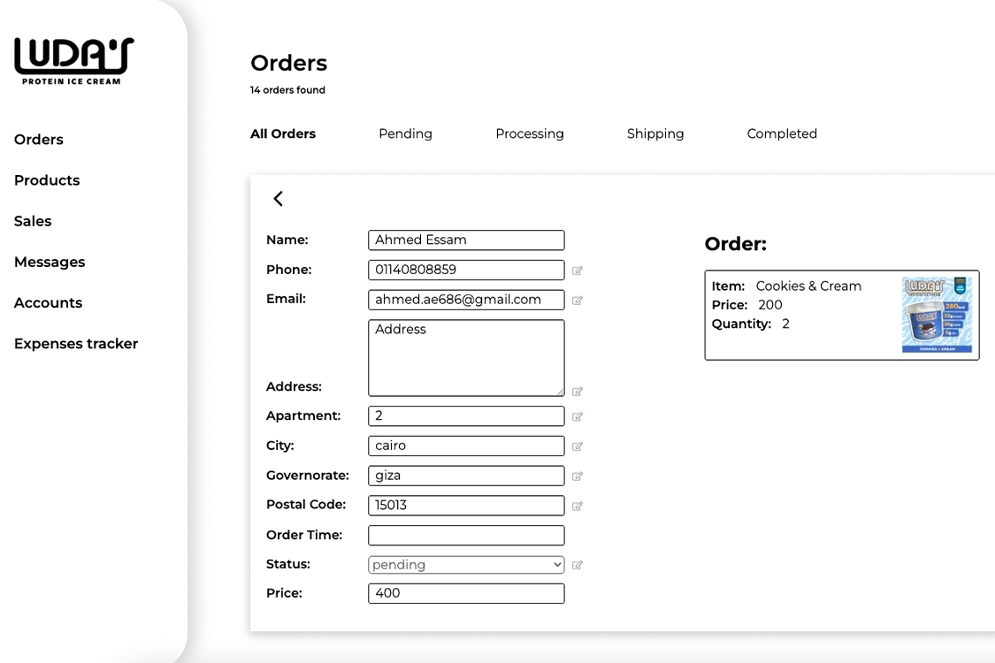 Dashboard Screenshot